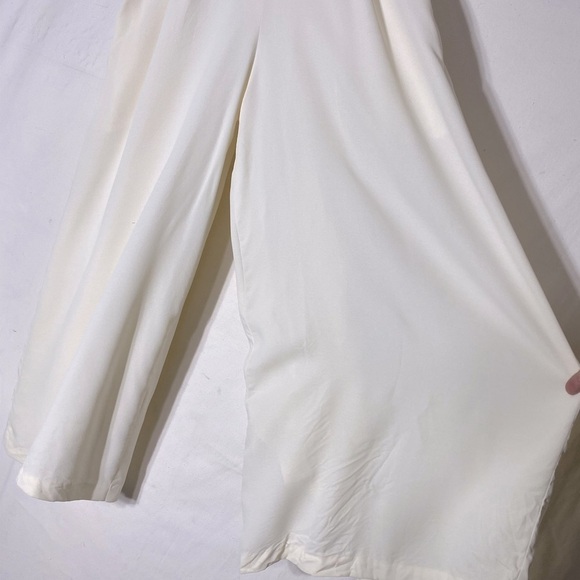 Vintage Diamond Tea Gown Cream Sleeveless Cropped Wide Leg Culotte Jumpsuit M - Picture 8 of 16
